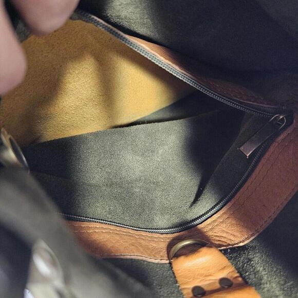 Suede Drawstring Backpack with Buckle Strap - Olive Green main image 2